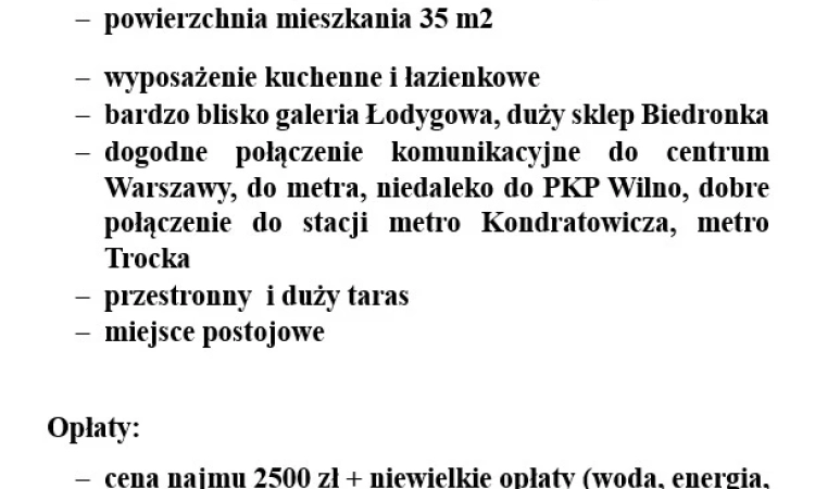 WYNAJEM CICHEGO MIESZKANIA NA ZACISZU   W WARSZAWIE | Zdjęcie główne